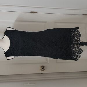Annabella Size M Black Crochet Lace Sleeveless Cocktail Dress